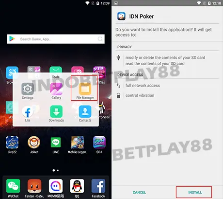 cara install apk android